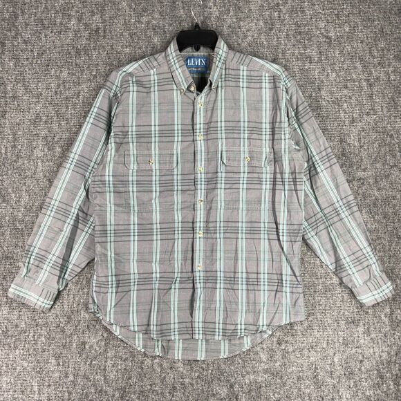 Levis Shirt Mens Large Big E Vintage San Francisco Plaid Long Sleeve Casual‎ - Picture 1 of 12